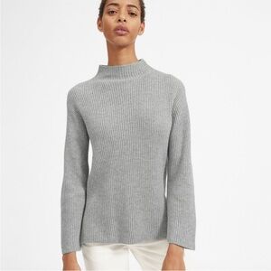 Everlane The Cashmere Rib Mockneck in Heather Grey Size S